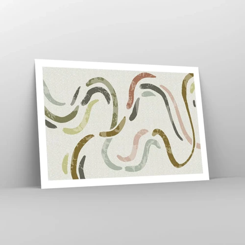 Poster - Een vrolijke dans van abstractie - 91x61 cm