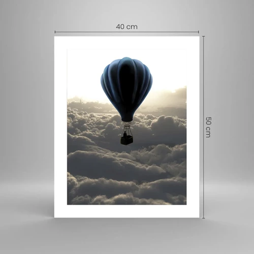 Poster - Een zwerver boven de wolken - 40x50 cm