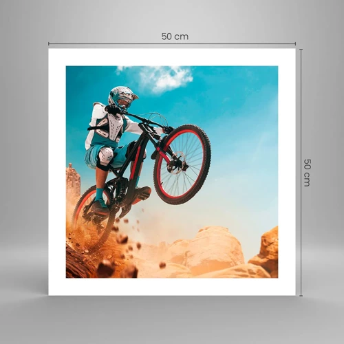 Poster - Fiets waanzin demon - 50x50 cm