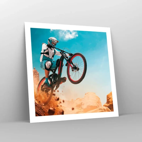 Poster - Fiets waanzin demon - 60x60 cm