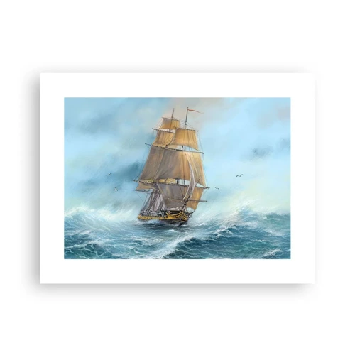 Poster - Haasten over de golven - 40x30 cm