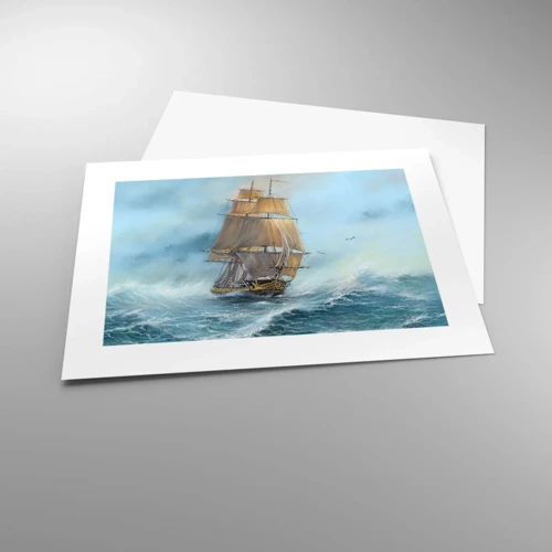 Poster - Haasten over de golven - 40x30 cm