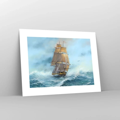 Poster - Haasten over de golven - 40x30 cm