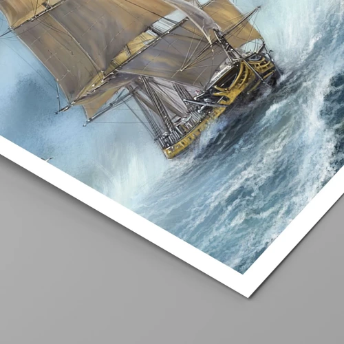 Poster - Haasten over de golven - 40x30 cm