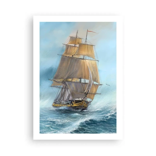 Poster - Haasten over de golven - 50x70 cm