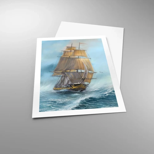 Poster - Haasten over de golven - 50x70 cm