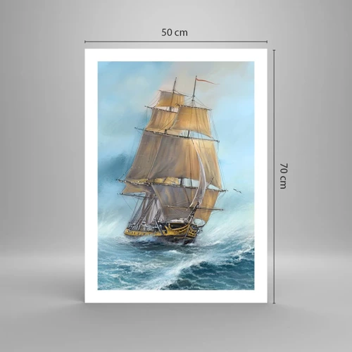 Poster - Haasten over de golven - 50x70 cm