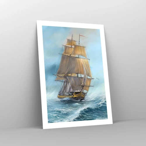 Poster - Haasten over de golven - 50x70 cm