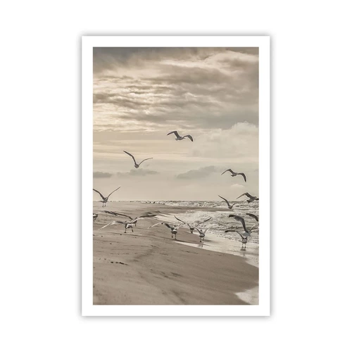 Poster - Het geluid van de zee, het zingen van vogels - 61x91 cm