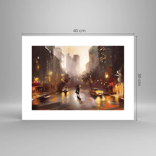 Poster - In de lichten van New York - 40x30 cm