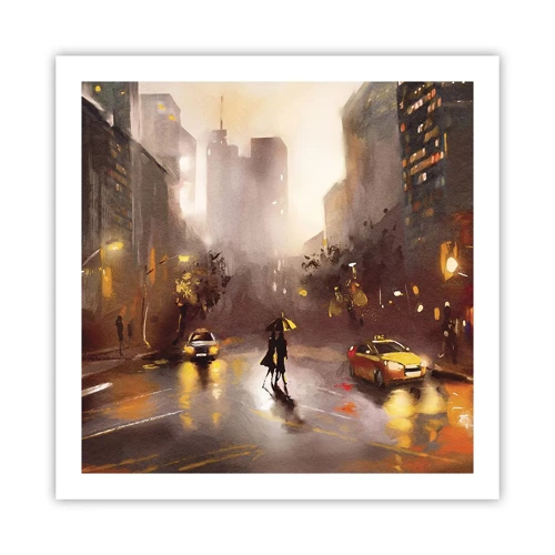 Poster - In de lichten van New York - 60x60 cm