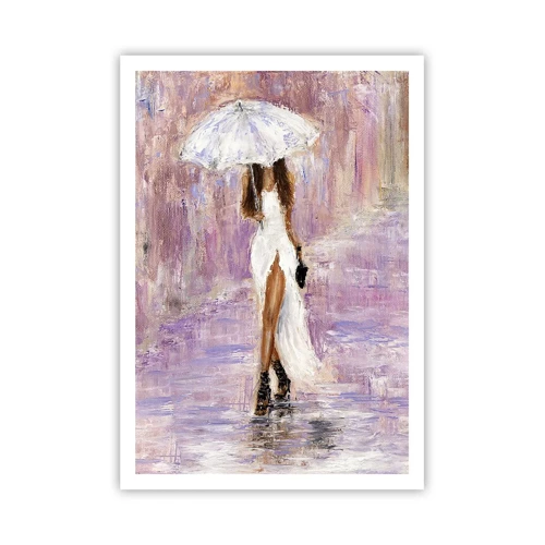 Poster - In de lila regen - 70x100 cm