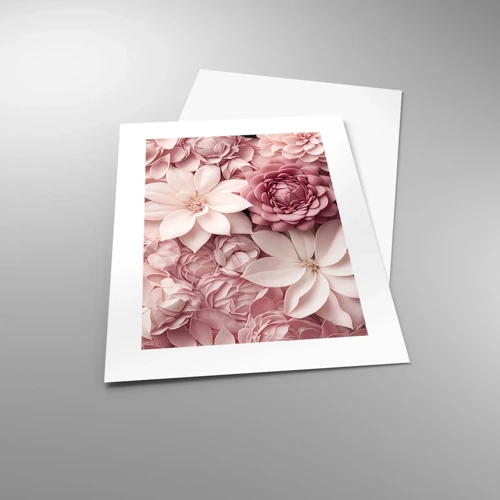 Poster - In roze bloemblaadjes - 30x40 cm