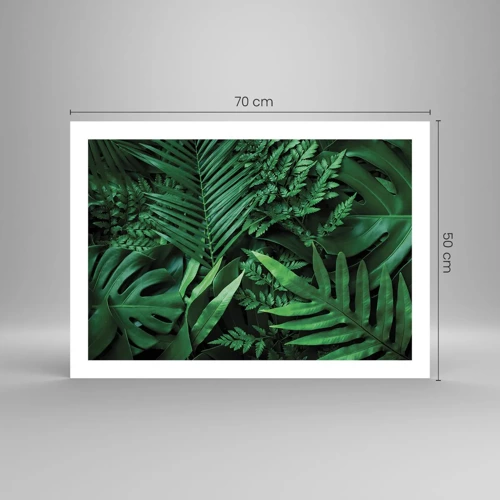 Poster - Ineengedoken in het groen - 70x50 cm