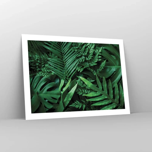 Poster - Ineengedoken in het groen - 70x50 cm