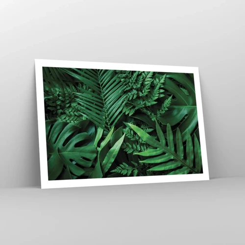 Poster - Ineengedoken in het groen - 91x61 cm