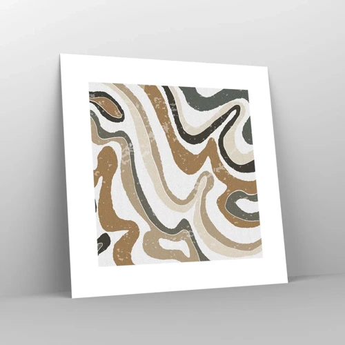 Poster - Meanders van aardekleuren - 30x30 cm