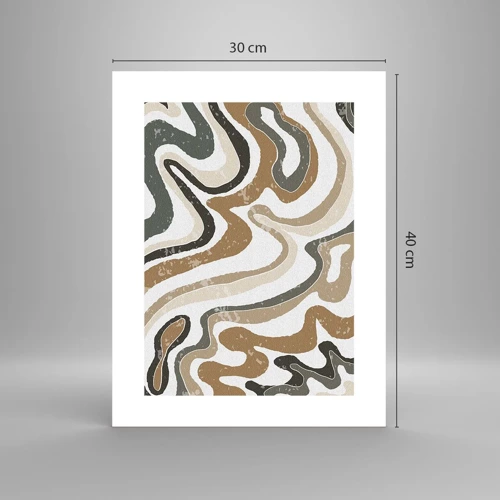 Poster - Meanders van aardekleuren - 30x40 cm