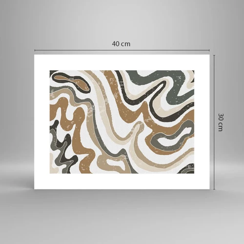 Poster - Meanders van aardekleuren - 40x30 cm