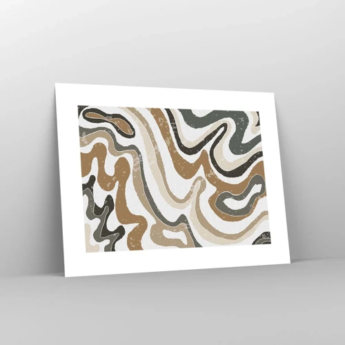 Poster - Meanders van aardekleuren - 40x30 cm