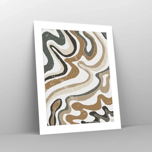 Poster - Meanders van aardekleuren - 40x50 cm