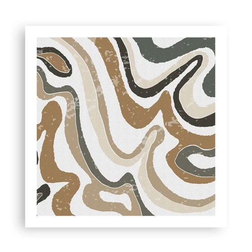 Poster - Meanders van aardekleuren - 60x60 cm