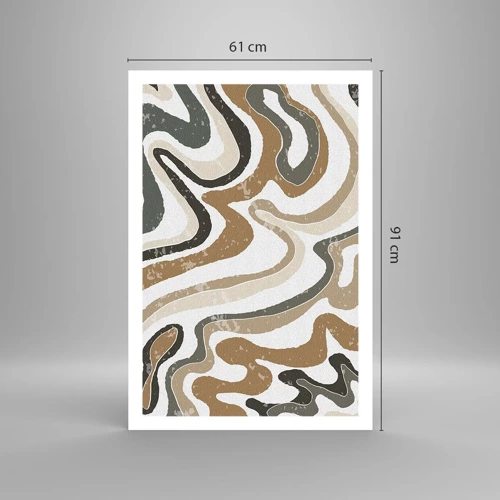 Poster - Meanders van aardekleuren - 61x91 cm
