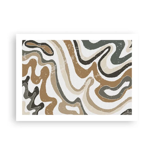 Poster - Meanders van aardekleuren - 70x50 cm