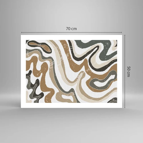 Poster - Meanders van aardekleuren - 70x50 cm