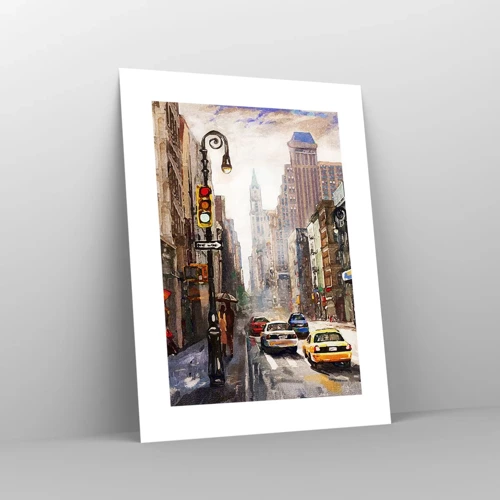 Poster - New York - ook kleurrijk in de regen - 30x40 cm