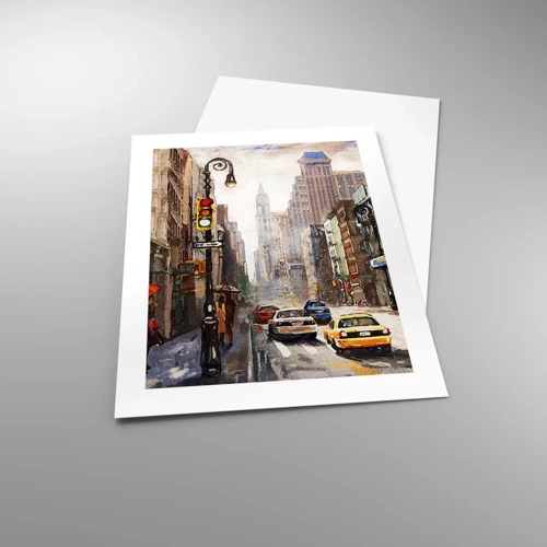 Poster - New York - ook kleurrijk in de regen - 40x50 cm