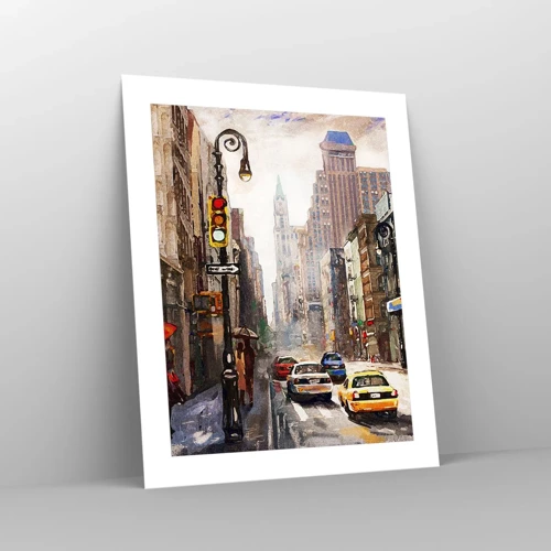 Poster - New York - ook kleurrijk in de regen - 40x50 cm