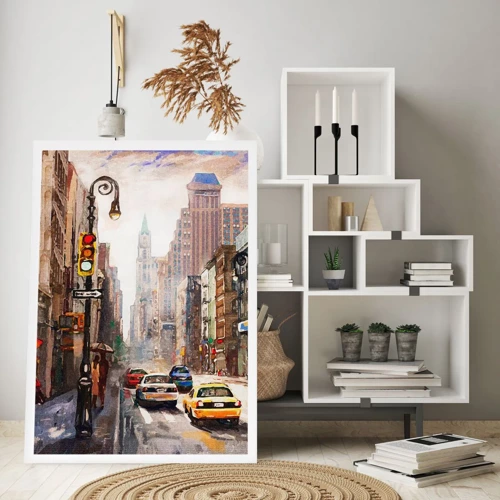 Poster - New York - ook kleurrijk in de regen - 40x50 cm