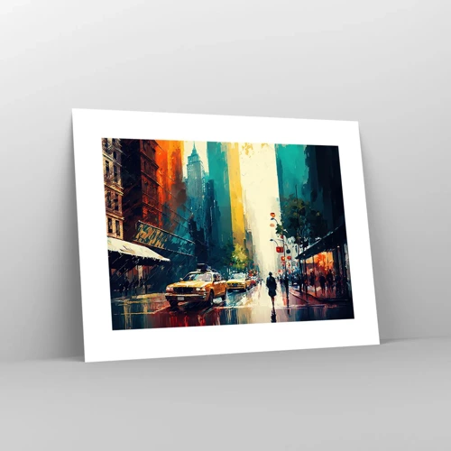 Poster - New York – zelfs de regen is hier kleurrijk - 40x30 cm