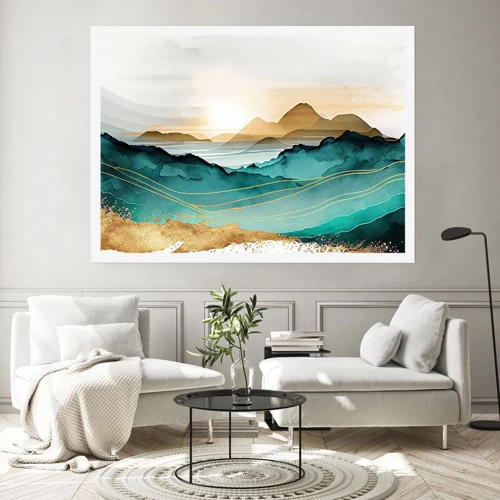 Poster - Op de rand van abstractie – landschap - 100x70 cm