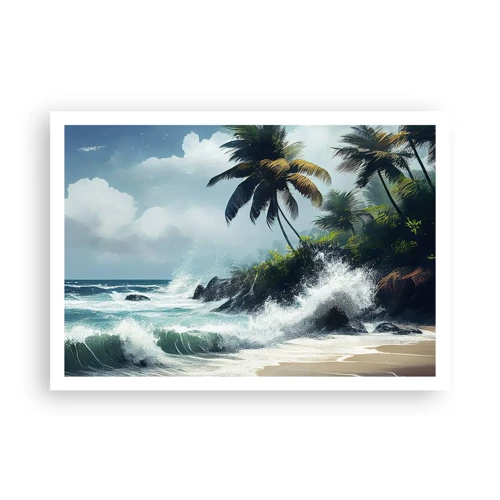 Poster - Op een tropische kust - 100x70 cm