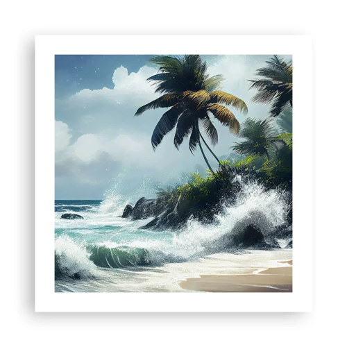 Poster - Op een tropische kust - 50x50 cm