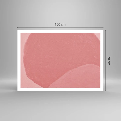 Poster - Organische compositie in roze - 100x70 cm