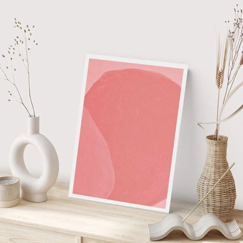 Poster - Organische compositie in roze - 70x100 cm