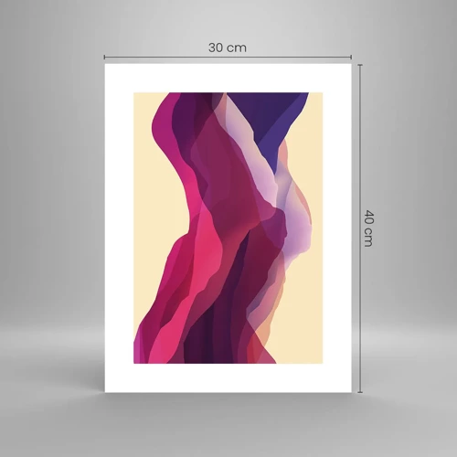 Poster - Paarse golven - 30x40 cm
