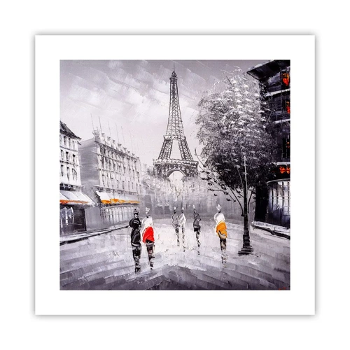 Poster - Parijs wandeling - 40x40 cm