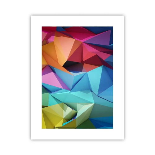 Poster - Regenboog origami - 30x40 cm