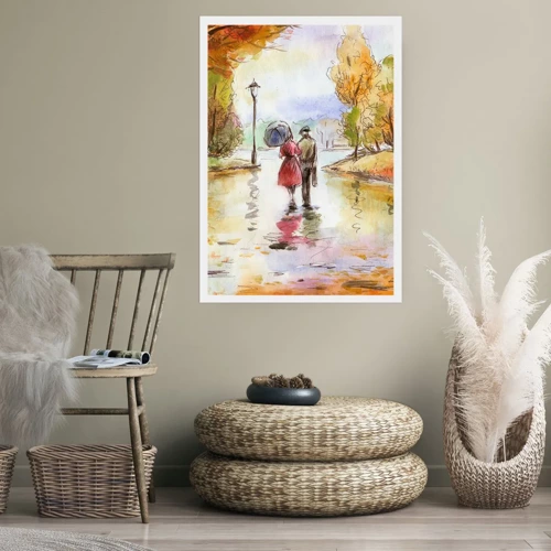 Poster - Romantische herfst in het park - 40x50 cm
