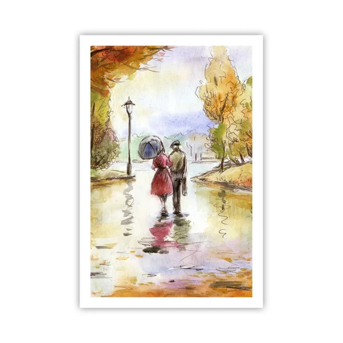 Poster - Romantische herfst in het park - 61x91 cm