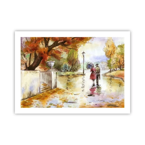 Poster - Romantische herfst in het park - 70x50 cm