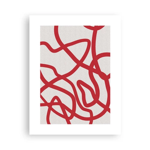 Poster - Rood op wit - 30x40 cm