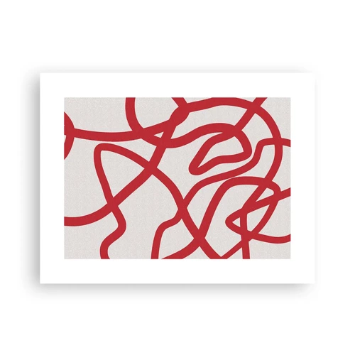 Poster - Rood op wit - 40x30 cm