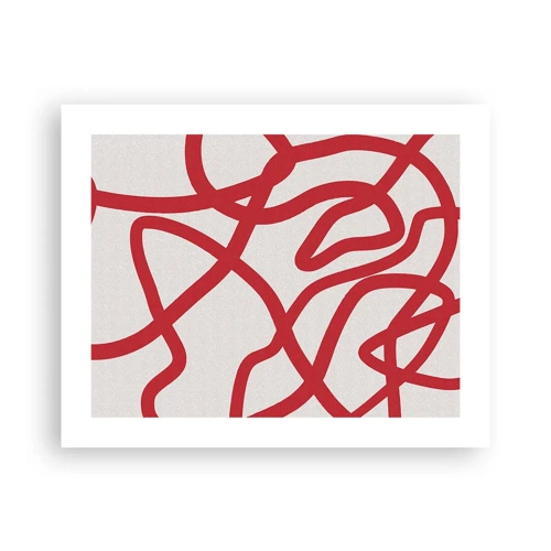 Poster - Rood op wit - 50x40 cm