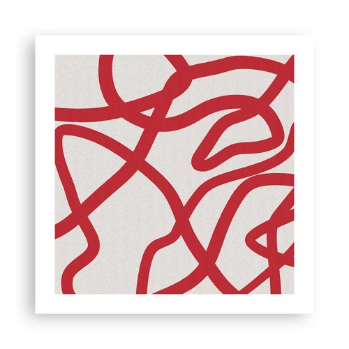 Poster - Rood op wit - 50x50 cm