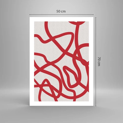 Poster - Rood op wit - 50x70 cm